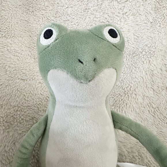 H&M Home Kids Frog Plush Green 13” Stuffed Animal Toy Amphibian Baby - Picture 2 of 5